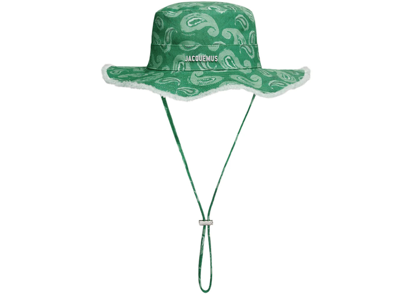 Jacquemus Le Bob Artichaut Frayed Expedition Hat Print Pop Green Paisley