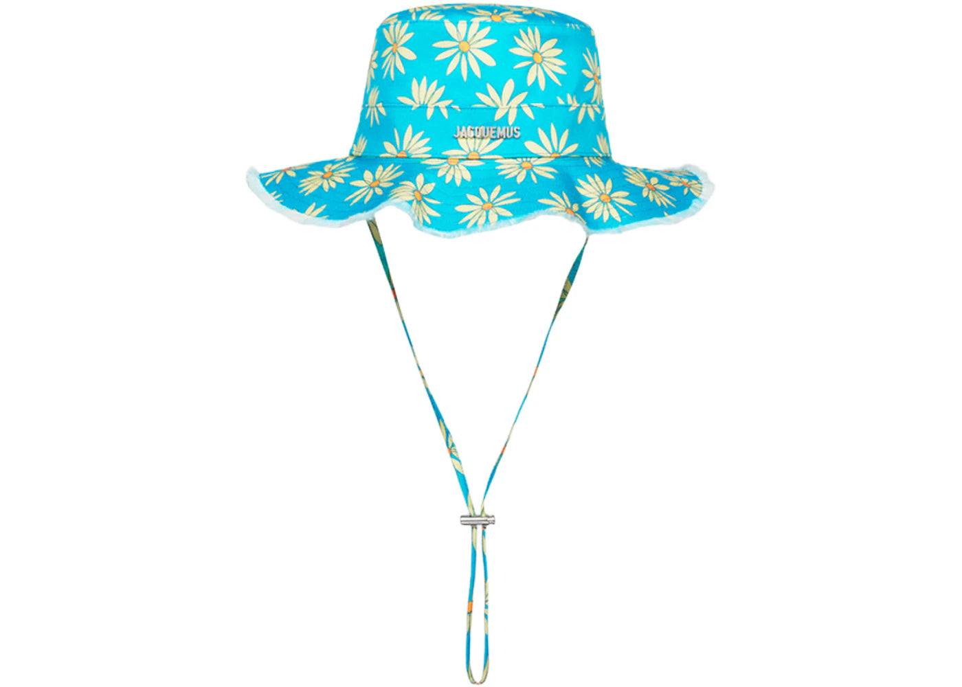 Jacquemus Le Bob Artichaut Large Brim Bucket Hat Print Green/Blue Flowers