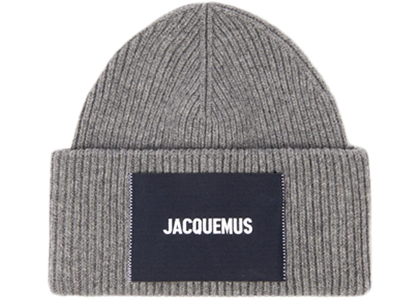 Jacquemus Le Bonnet Ribbed Beanie Hat Light Grey