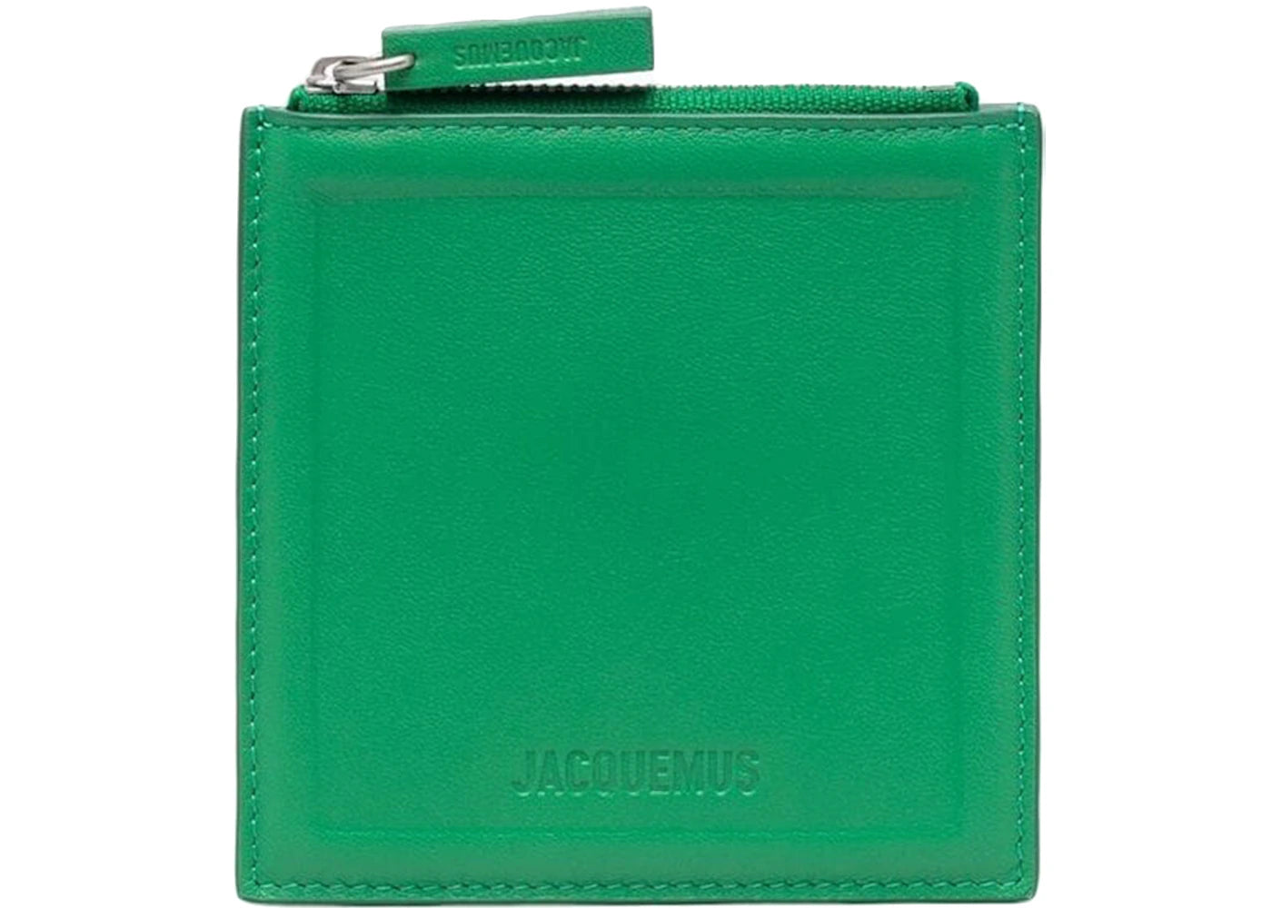 Jacquemus Le Carre Zip Up Purse Forest Green