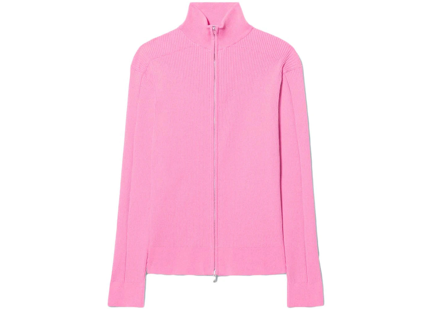 Jacquemus Le Gilet Frescu Zip Up Ribbed Sweater Pink