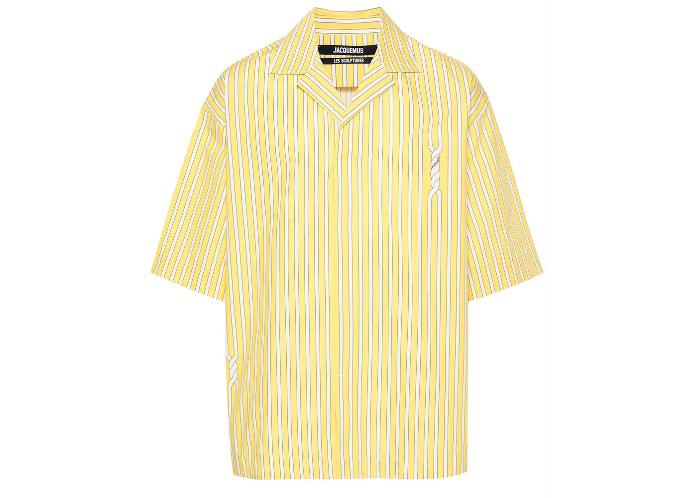 Jacquemus Le Haut Polo Shirt Print Twist StripeYello/White