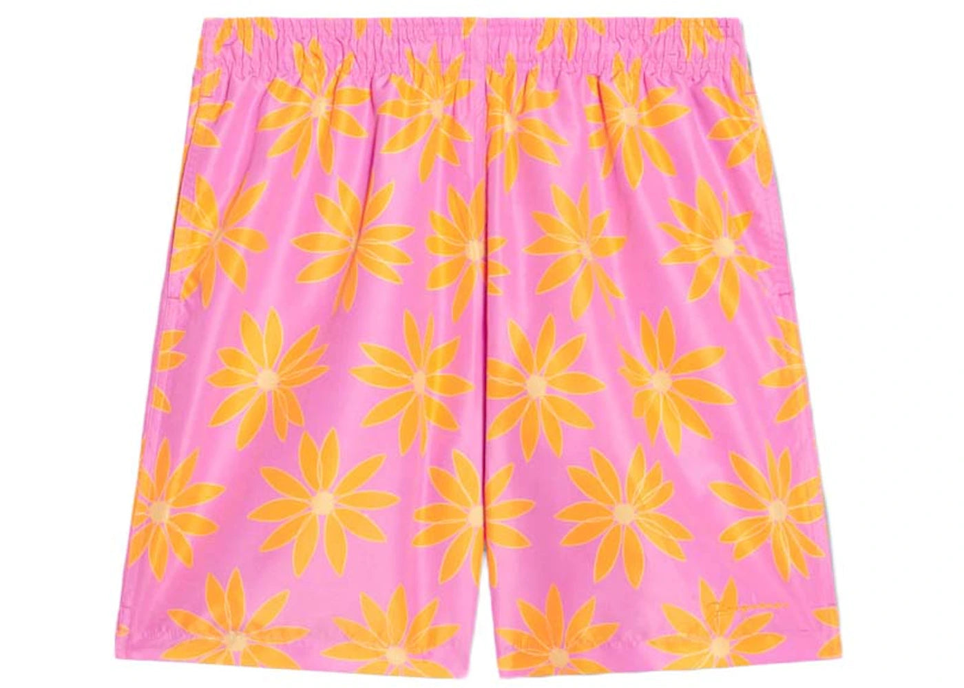 Jacquemus Le Maillot Peinture Daisy Swim Shorts Print Orange/Pink Flowers