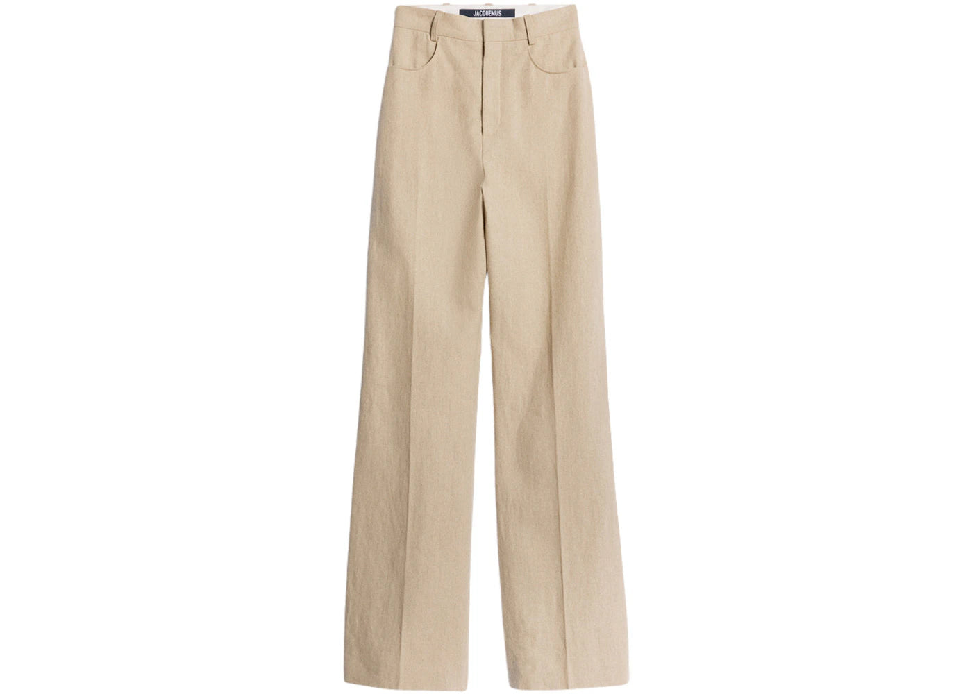 Jacquemus Le Pantalon Sauge High-Waisted Flare Pants Beige