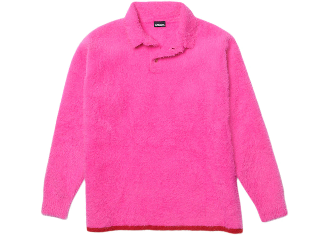 Jacquemus Le Polo Neve Fluffy Longsleeve Polo Pink