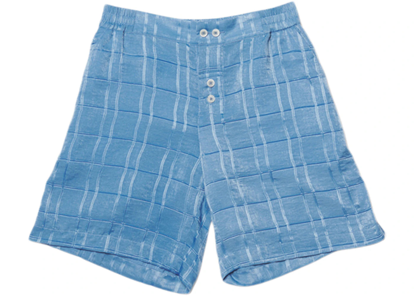 Jacquemus Le Short Calecon Silky Check Elasticated Shorts Blue Squares 1