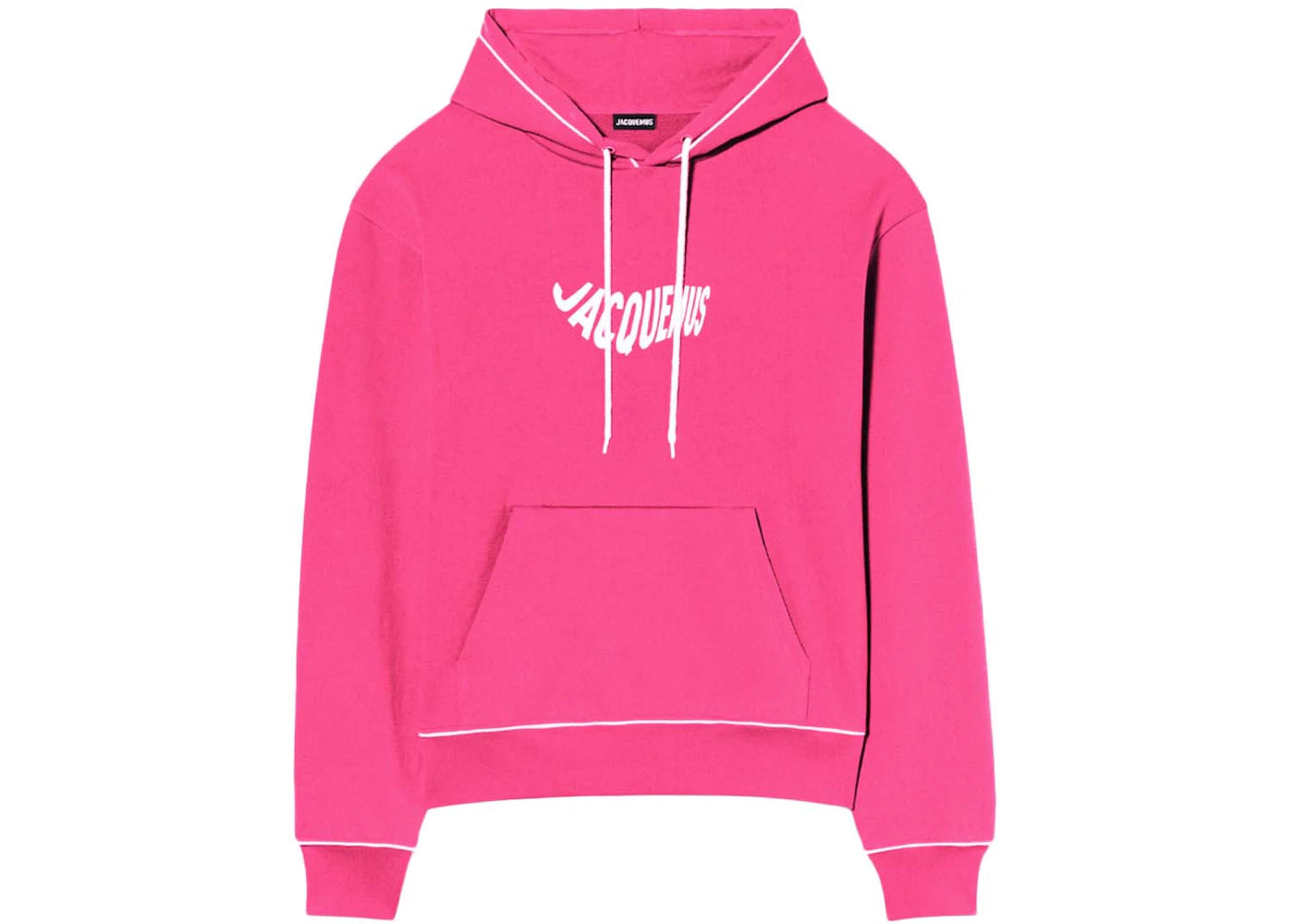 Jacquemus Le Sweatshirt Vague Print Wave Logo Hoodie Pink