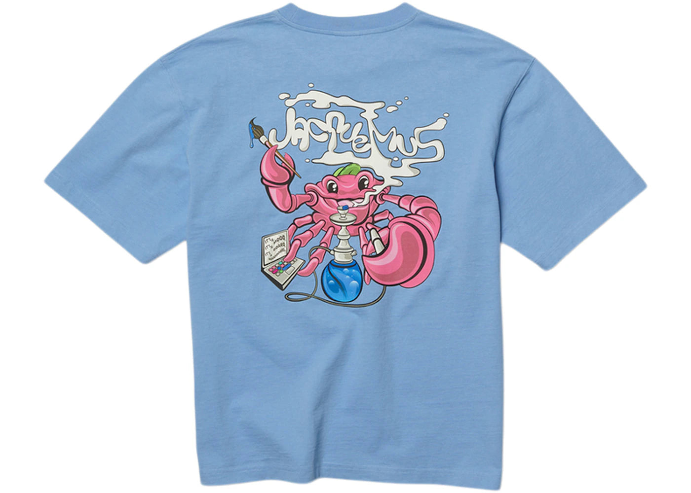 Jacquemus Le T-Shirt Crabe Crab Logo Boxy Fit T-Shirt Print Crab Light Blue