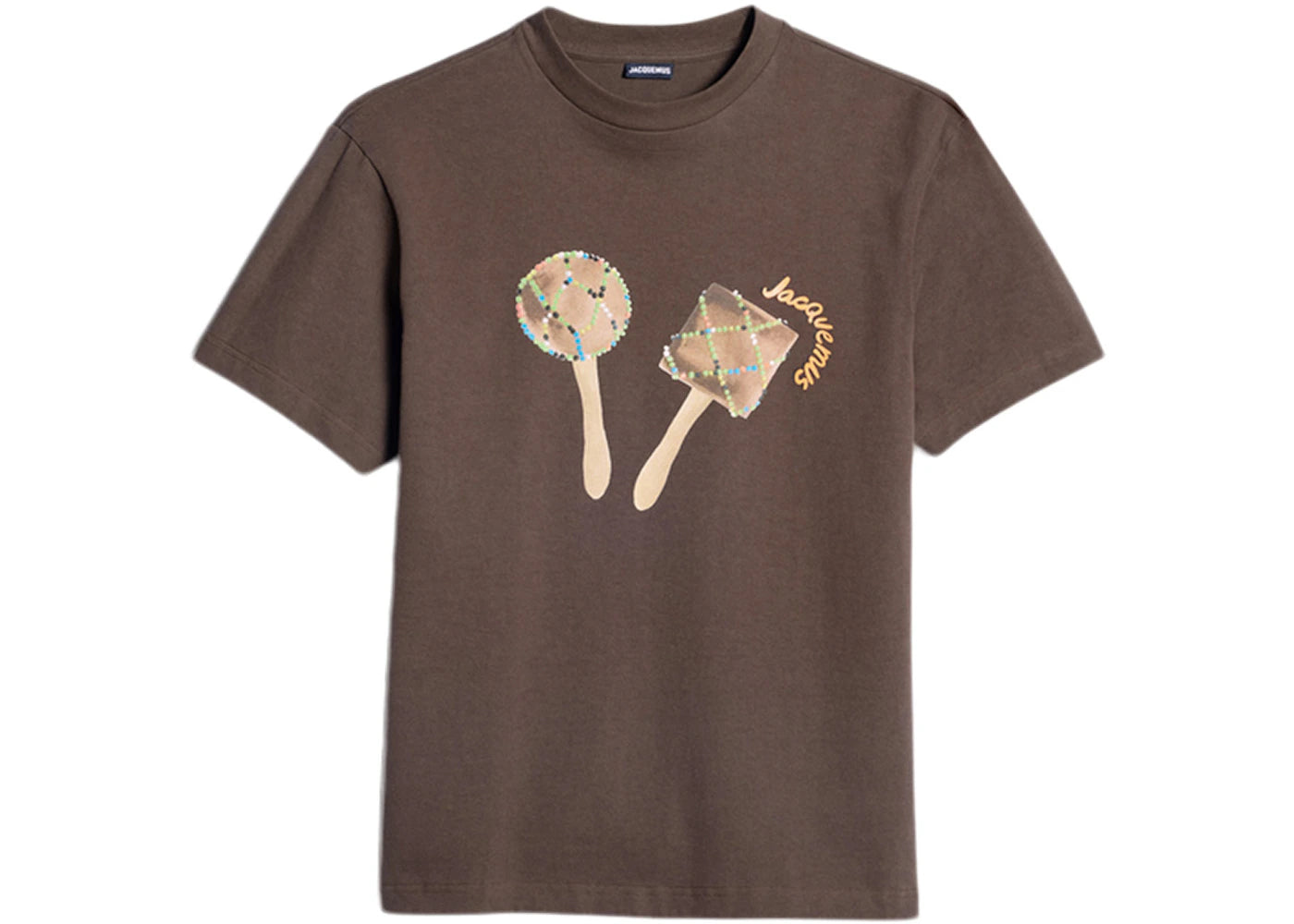 Jacquemus Le T-Shirt Maraca Logo T-shirt Print Maracas Brown