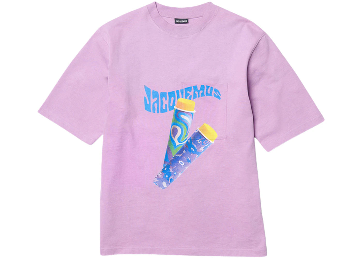 Jacquemus Le T-Shirt Paisley Sorbet Logo Boxy Fit T-Shirt Print Sorbet Lilac