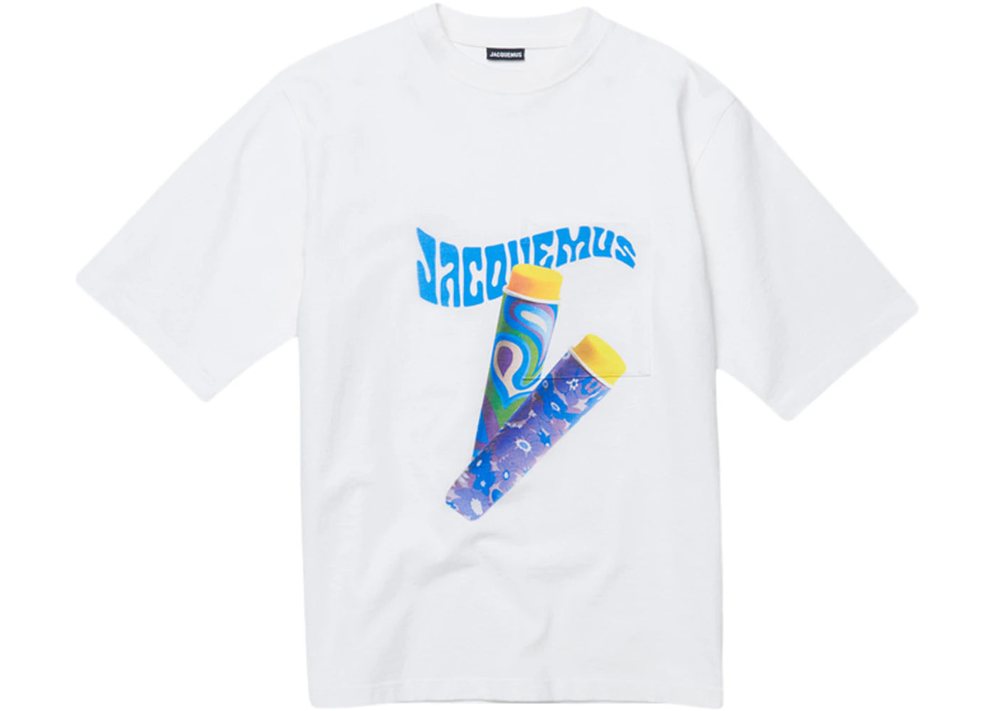 Jacquemus Le T-Shirt Paisley Sorbet Logo Boxy Fit T-Shirt Print Sorbet White