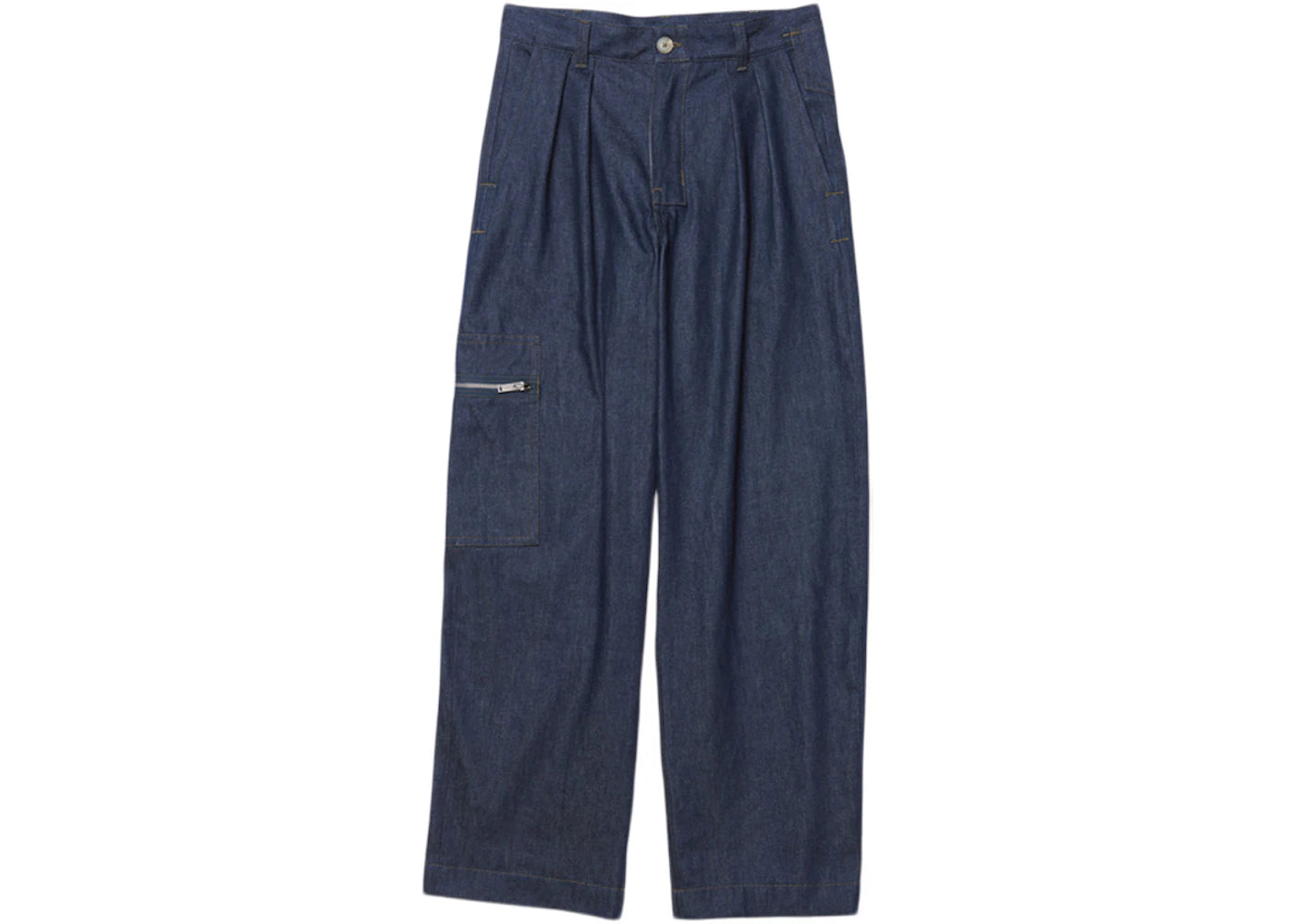 Jacquemus Le de Nimes Bicou Pleated Cargo Jeans Navy/Khaki