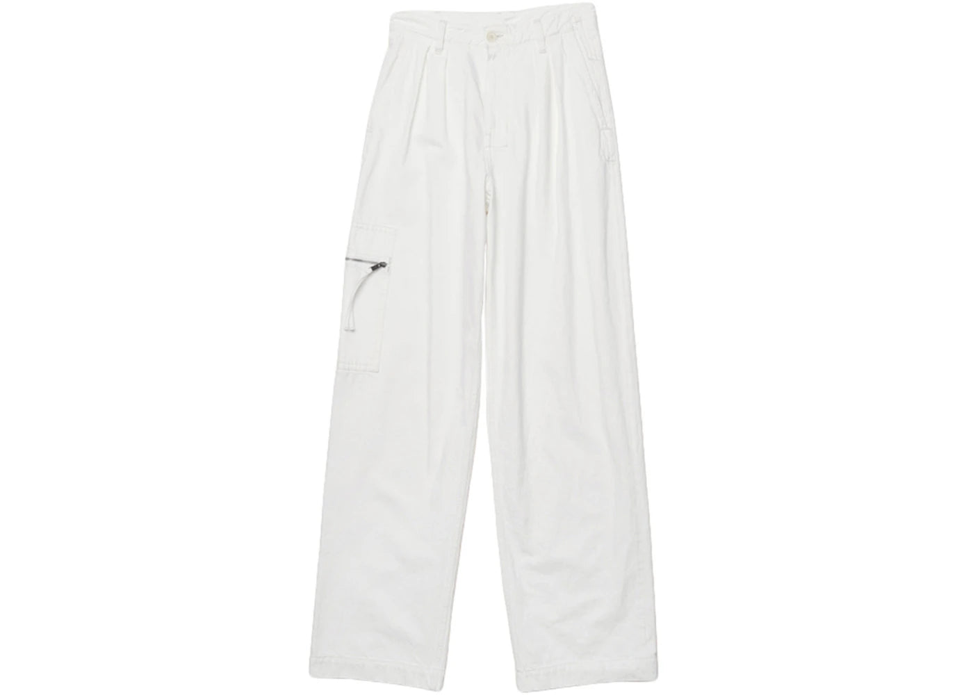 Jacquemus Le de Nimes Bicou Pleated Cargo Jeans White/Brown