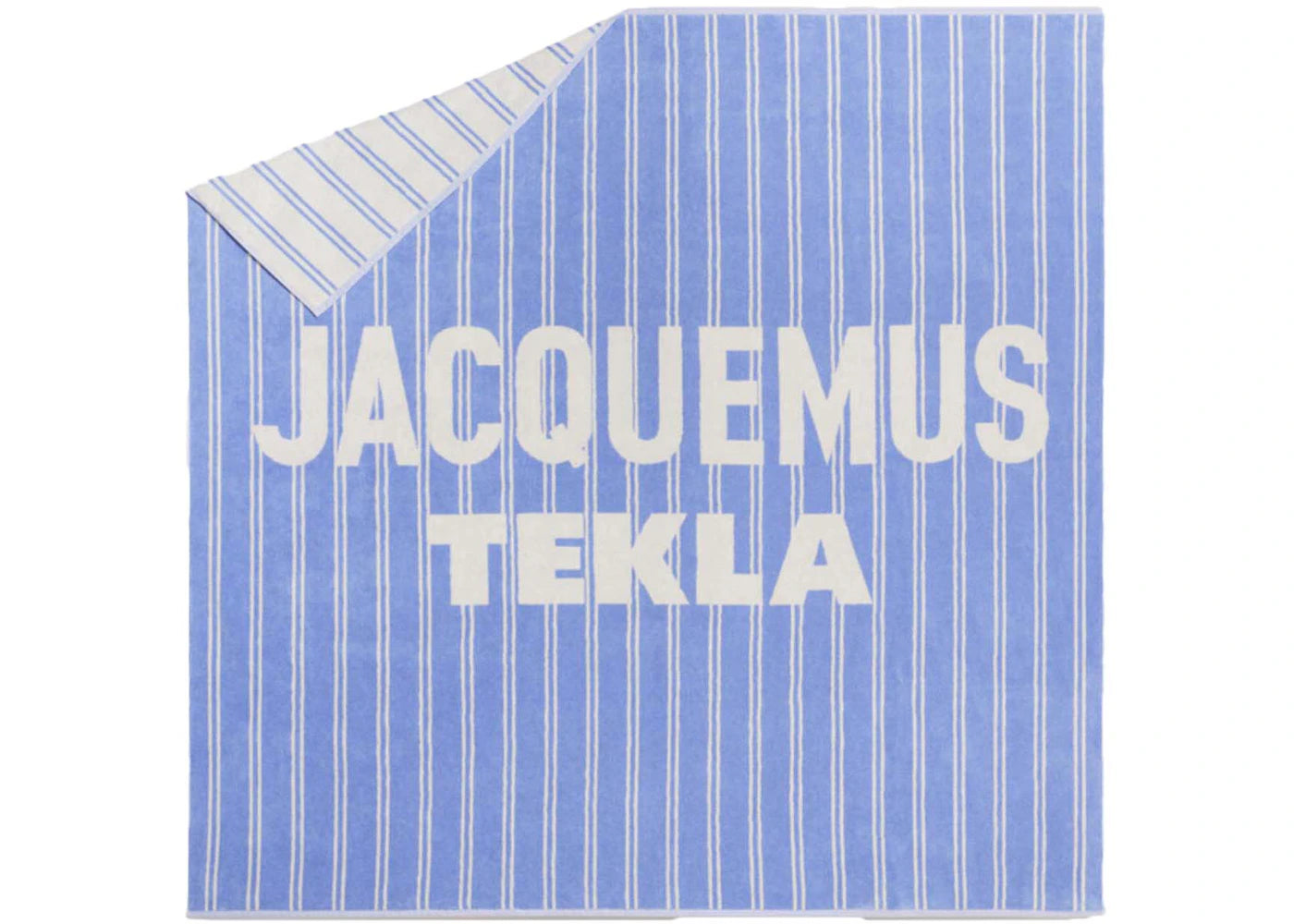 Jacquemus x Tekla La Serviette Carrée Blue Stripe Logo