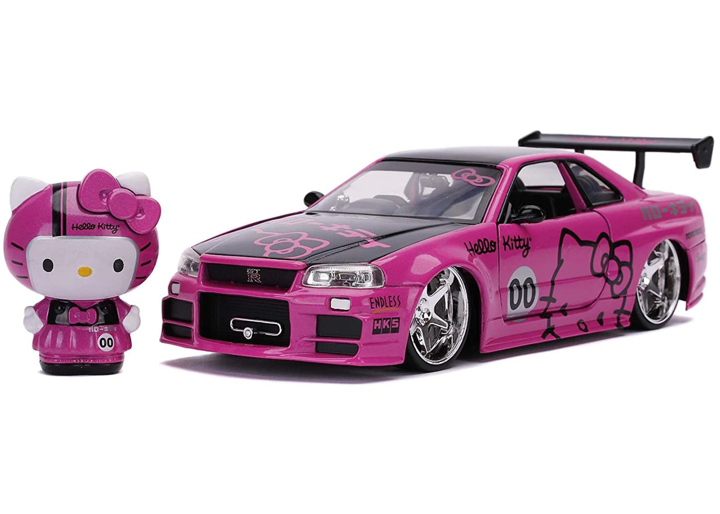Jada Toys Hello Kitty 2002 Nissan Skyline GT-R (BNR34) 1/24 Scale Die Cast Figure