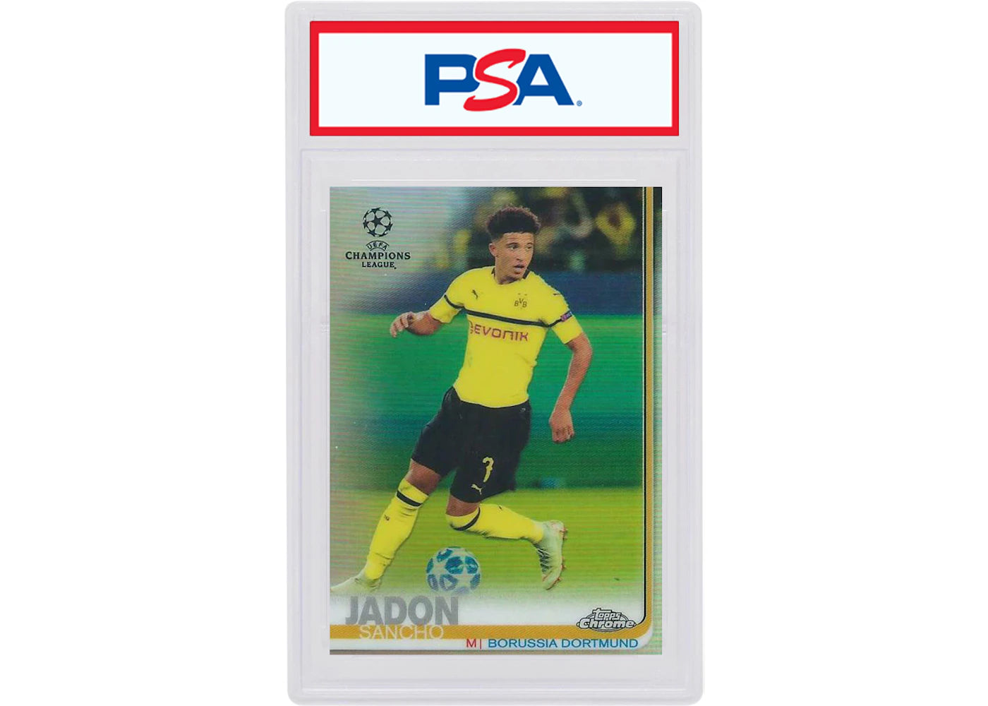 Jadon Sancho 2018 Topps Chrome UEFA Champions League Refractor #86 (PSA or BGS Graded)