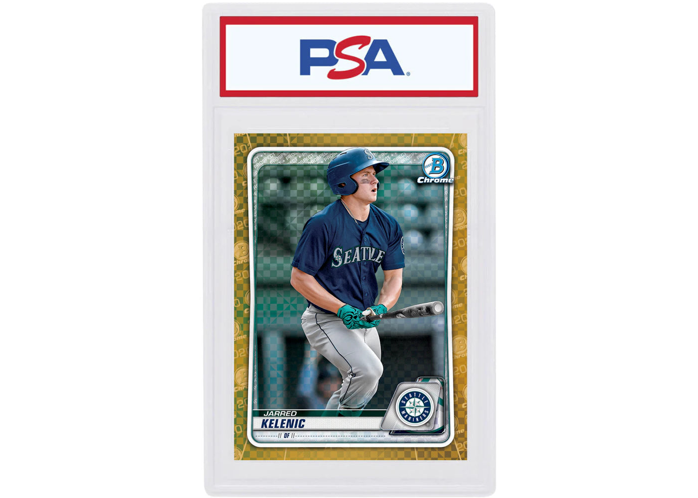 Jarred Kelenic 2020 Bowman Chrome X Gold X-Fractor /3 #BCP-212 (PSA or BGS Graded)