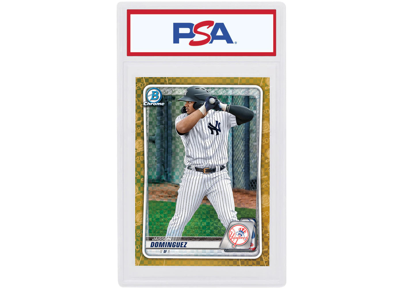 Jasson Dominguez 2020 Bowman Chrome X Gold X-Fractor /3 #BCP-243 (PSA or BGS Graded)