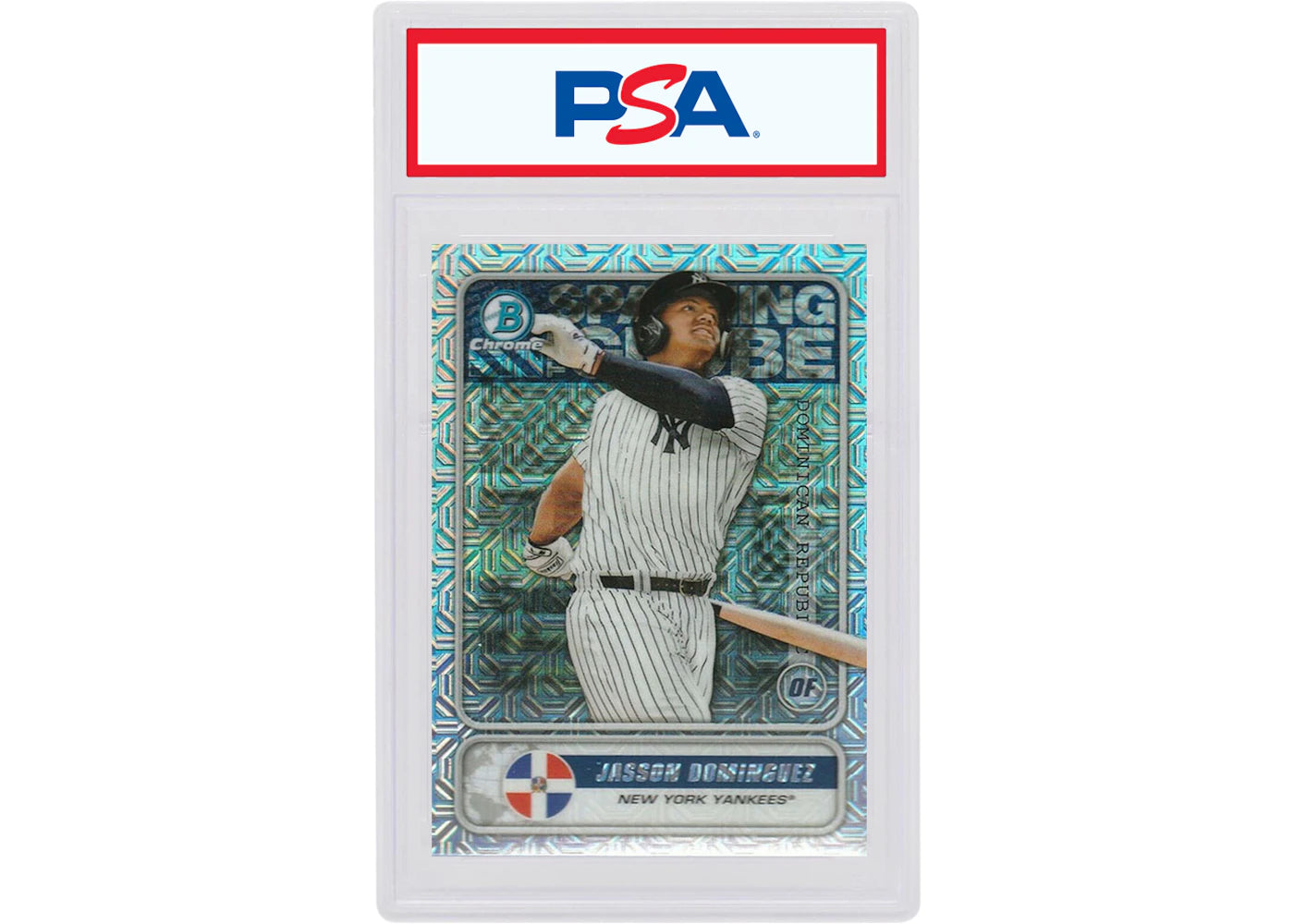 Jasson Dominguez 2020 Bowman Mega Box Spanning The Globe Chrome Mojo Refractor #STG-JD (PSA or BGS Graded)