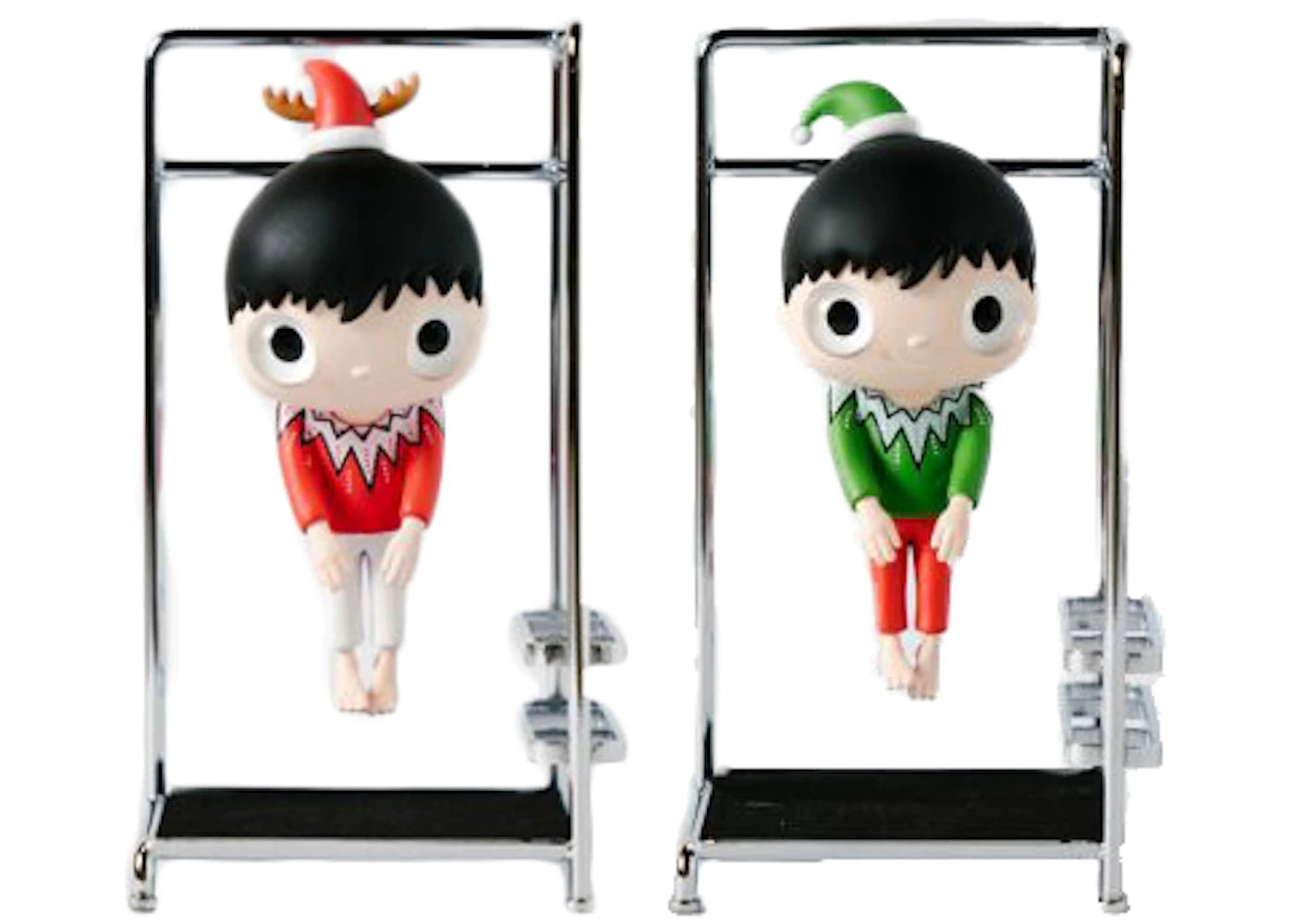 Javier Calleja Little Maurizio X'mas Edition Red Santa Claus & Green Xmas Elf Set Figure
