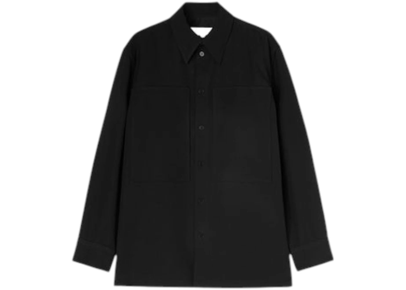 Jil Sander Long Sleeved Wool Gabardine Shirt Black