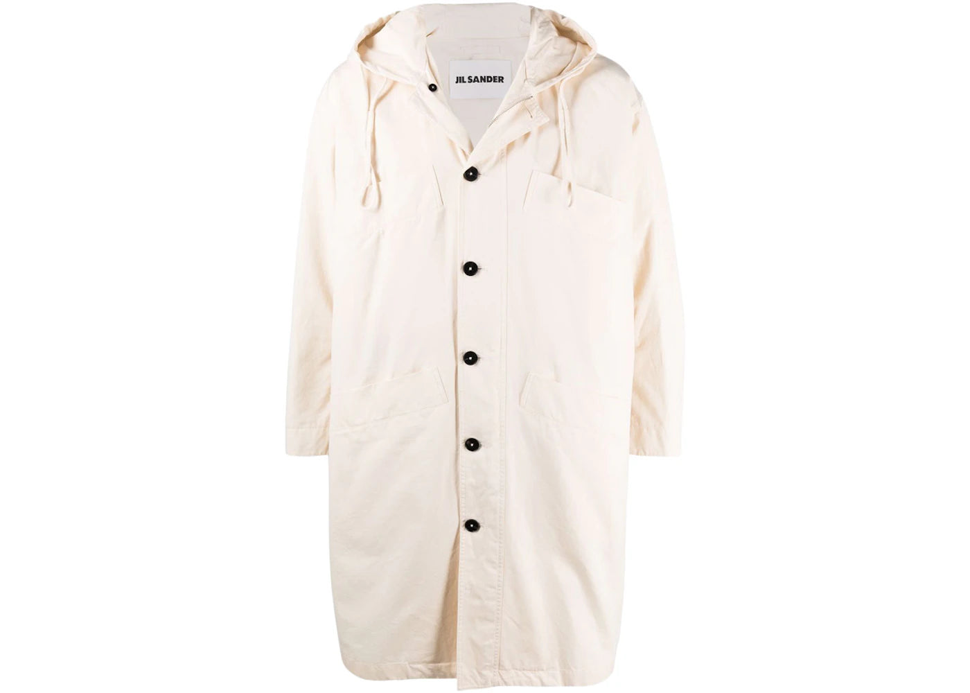 Jil Sander Oversized Hooded Parka Coat Beige