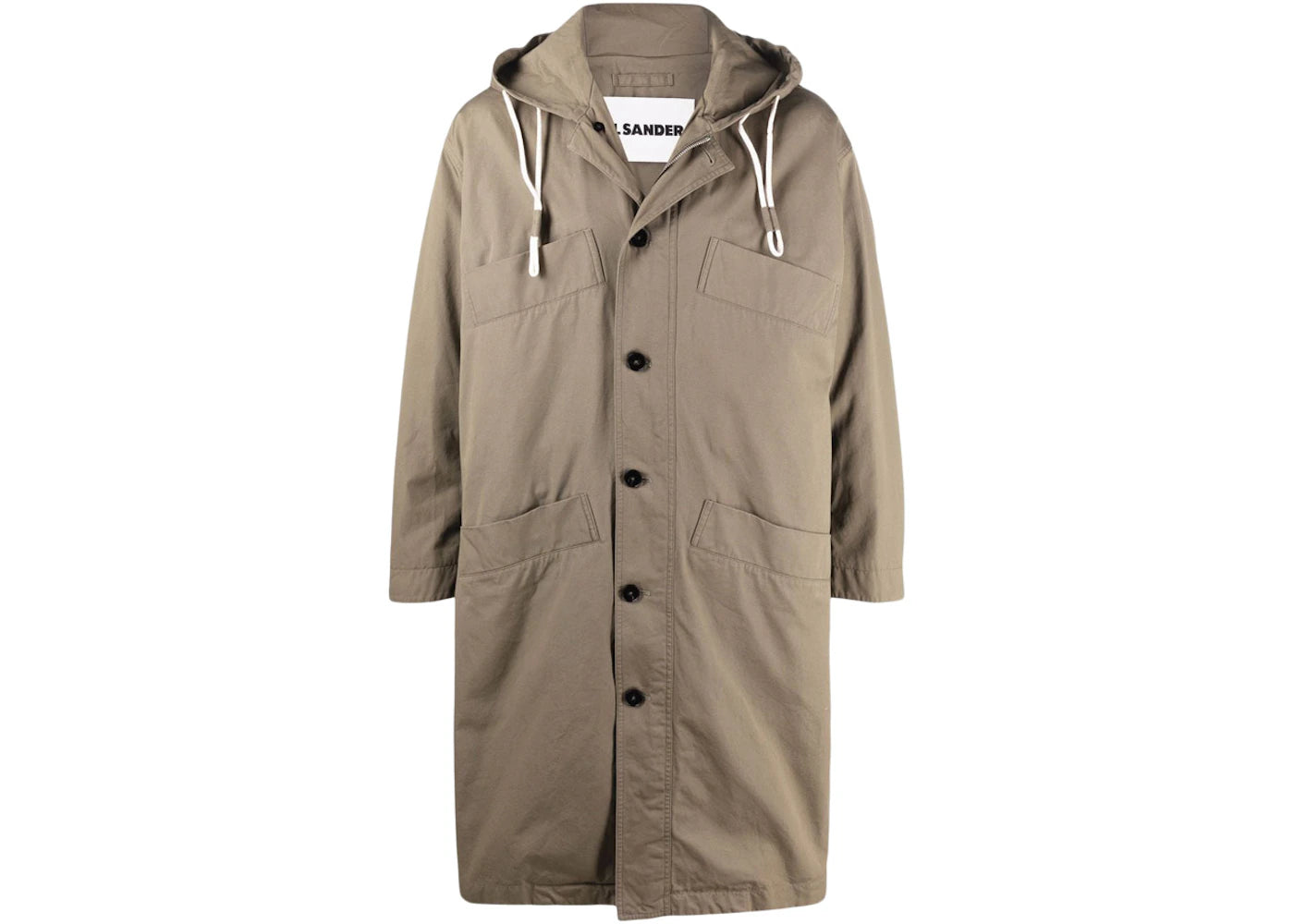 Jil Sander Oversized Hooded Parka Coat Green