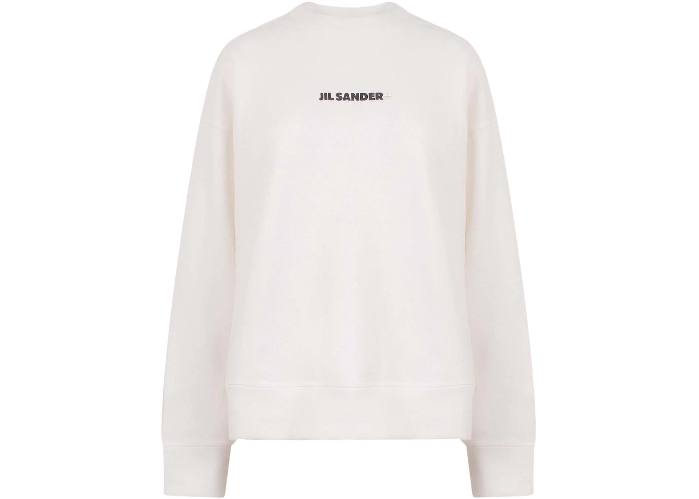 Jil Sander Woman Cotton Logo Print Sweatshirt Beige