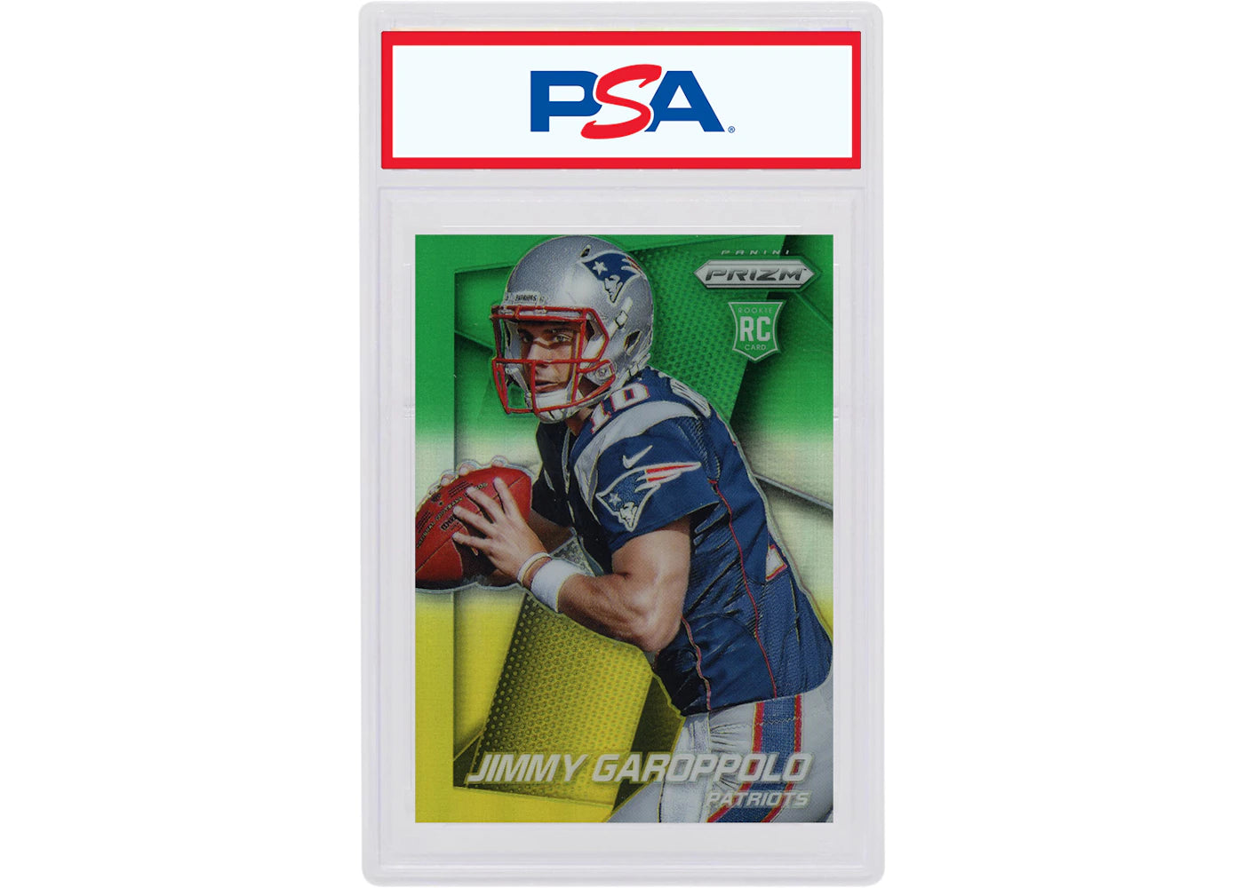 Jimmy Garoppolo 2014 Panini Prizm Rookie Facing Left Neon Green-Yellow #243 (PSA or BGS Graded)
