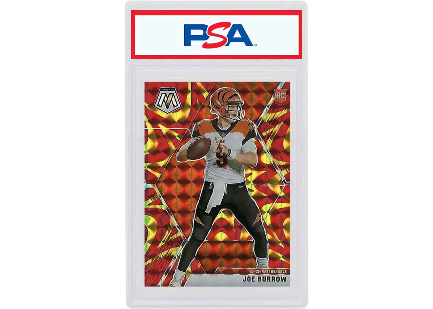 Joe Burrow 2020 Panini Mosaic Rookie Reactive Gold #201 (PSA or BGS Graded)