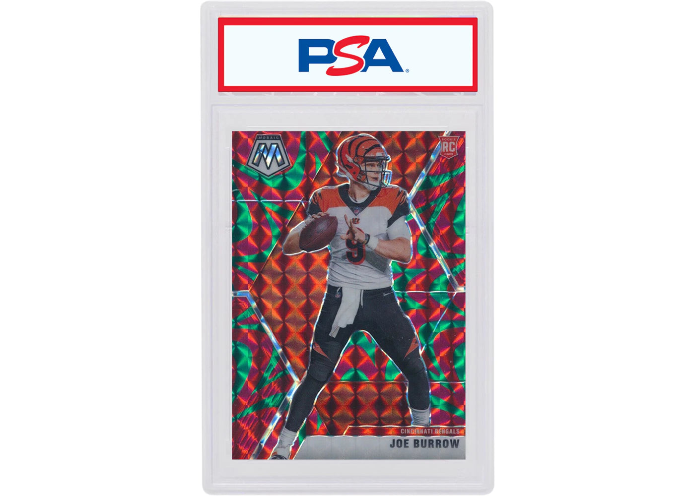 Joe Burrow 2020 Panini Mosaic Rookie Reactive Green #201 (PSA or BGS Graded)
