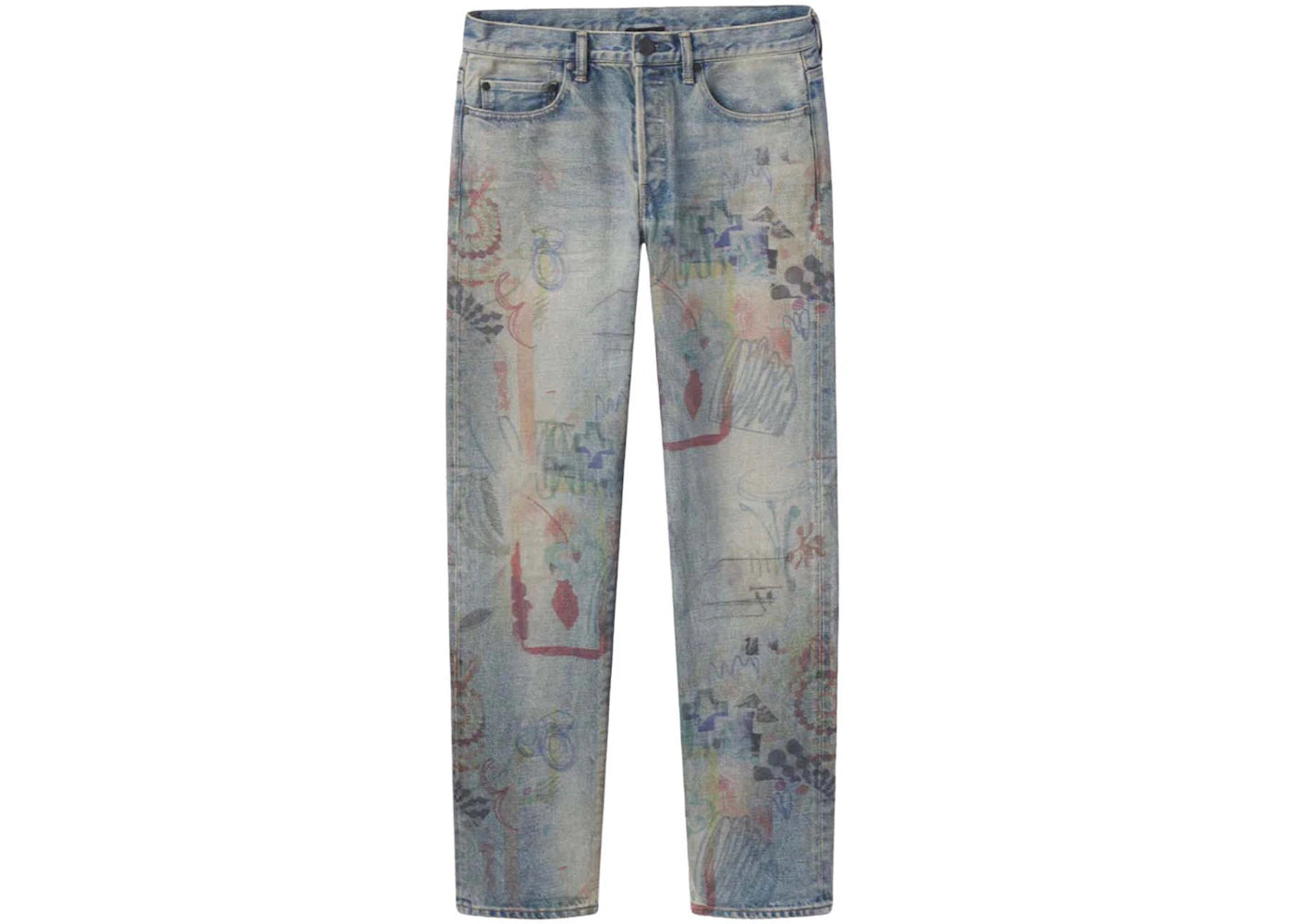 John Elliott The Daze 2 in Scribble Denim Pants Multi