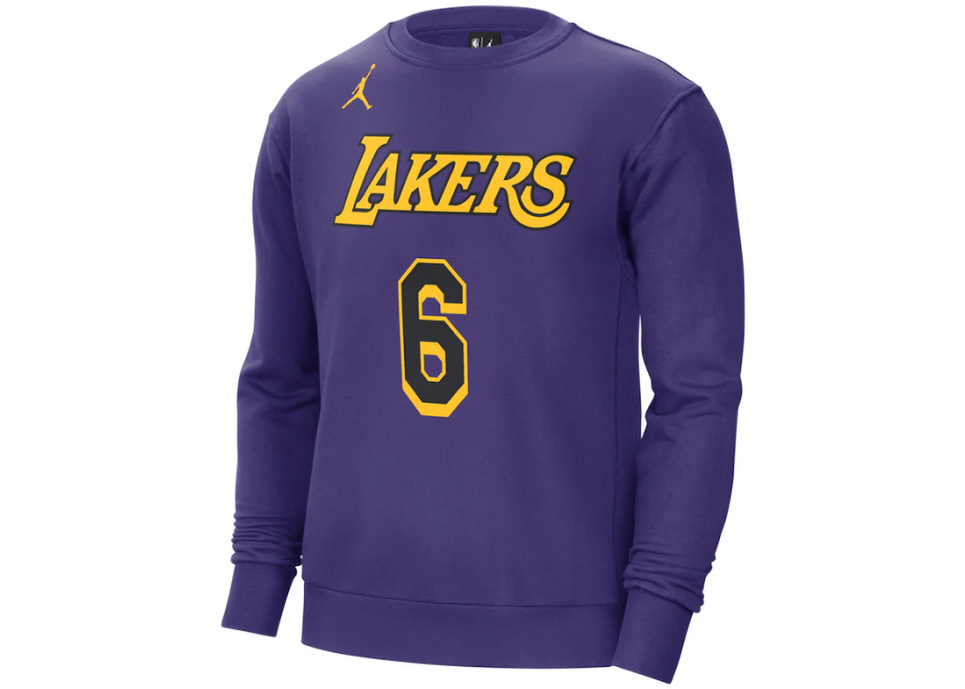 Jordan NBA Los Angeles Lakers LeBron James Fleece Loose Fit Sweatshirt Purple/Yellow/Black