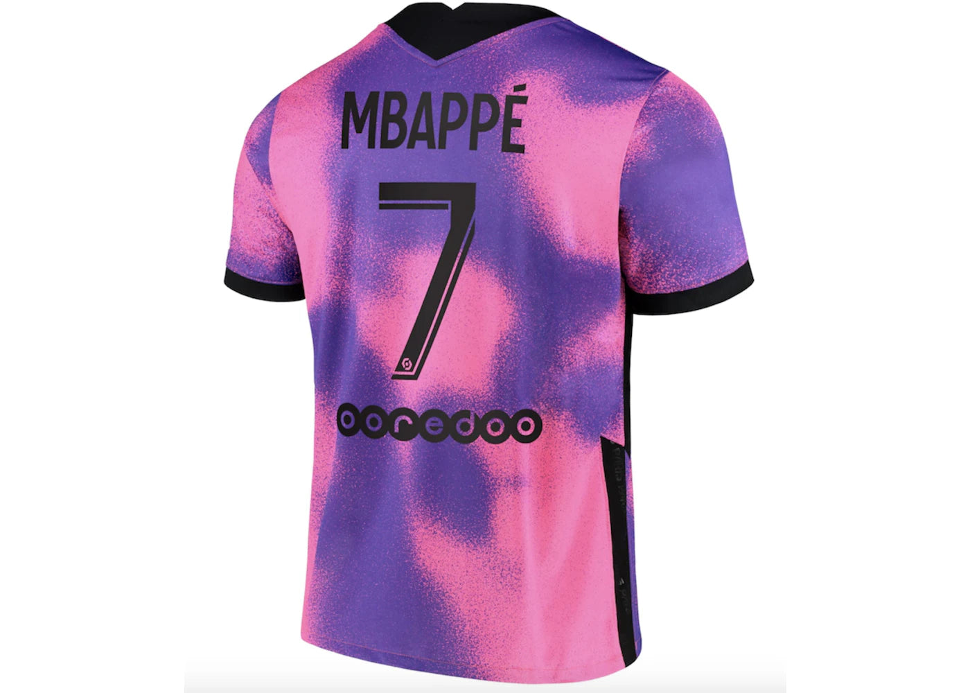 Jordan Paris Saint-Germain Fourth Stadium Shirt 2020-21 with Mbappe 7 printing Jersey Purple/Pink