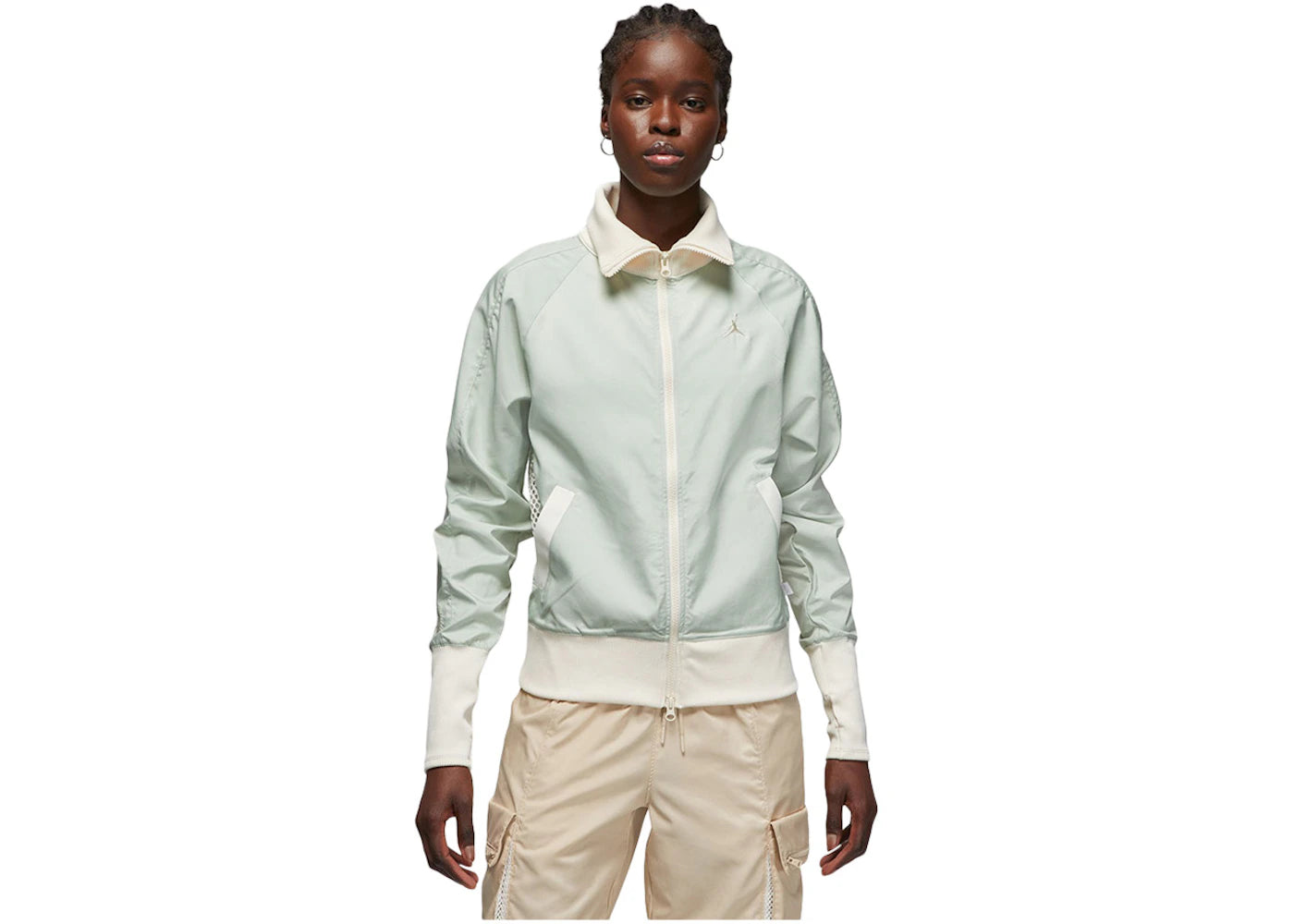 Jordan Womens Bephies Beauty Supply Track Jacket Dusty Sage/Pale Ivory