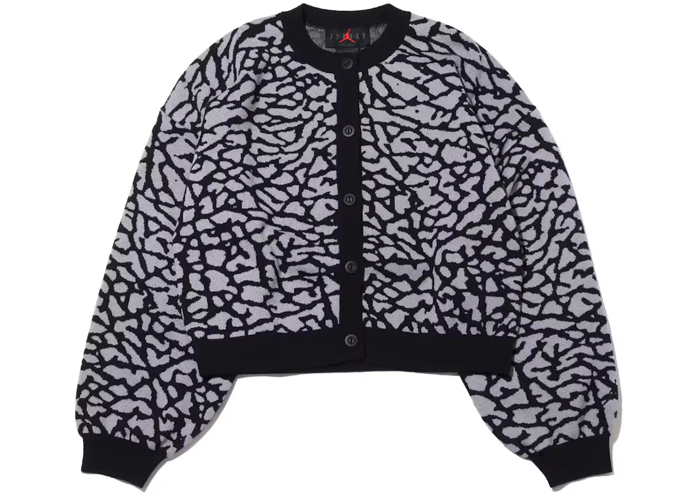 Jordan Womens Flight Jacquard Knit Cardigan (Asia Sizing) Black Cement Grey