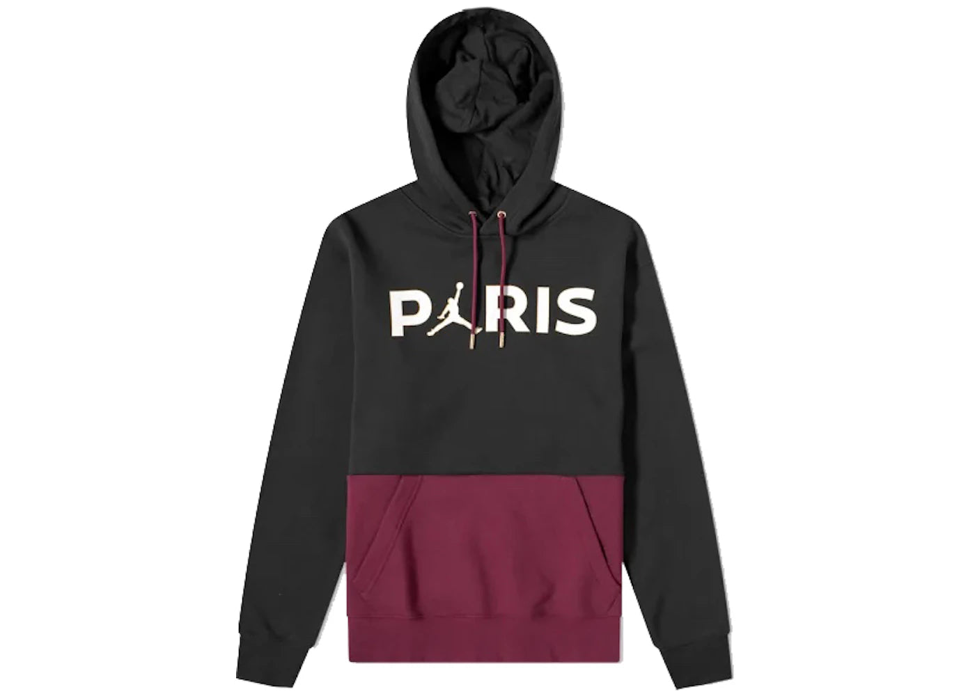 Jordan x Paris Saint-Germain Fleece Pullover Hoodie Black Bordeaux