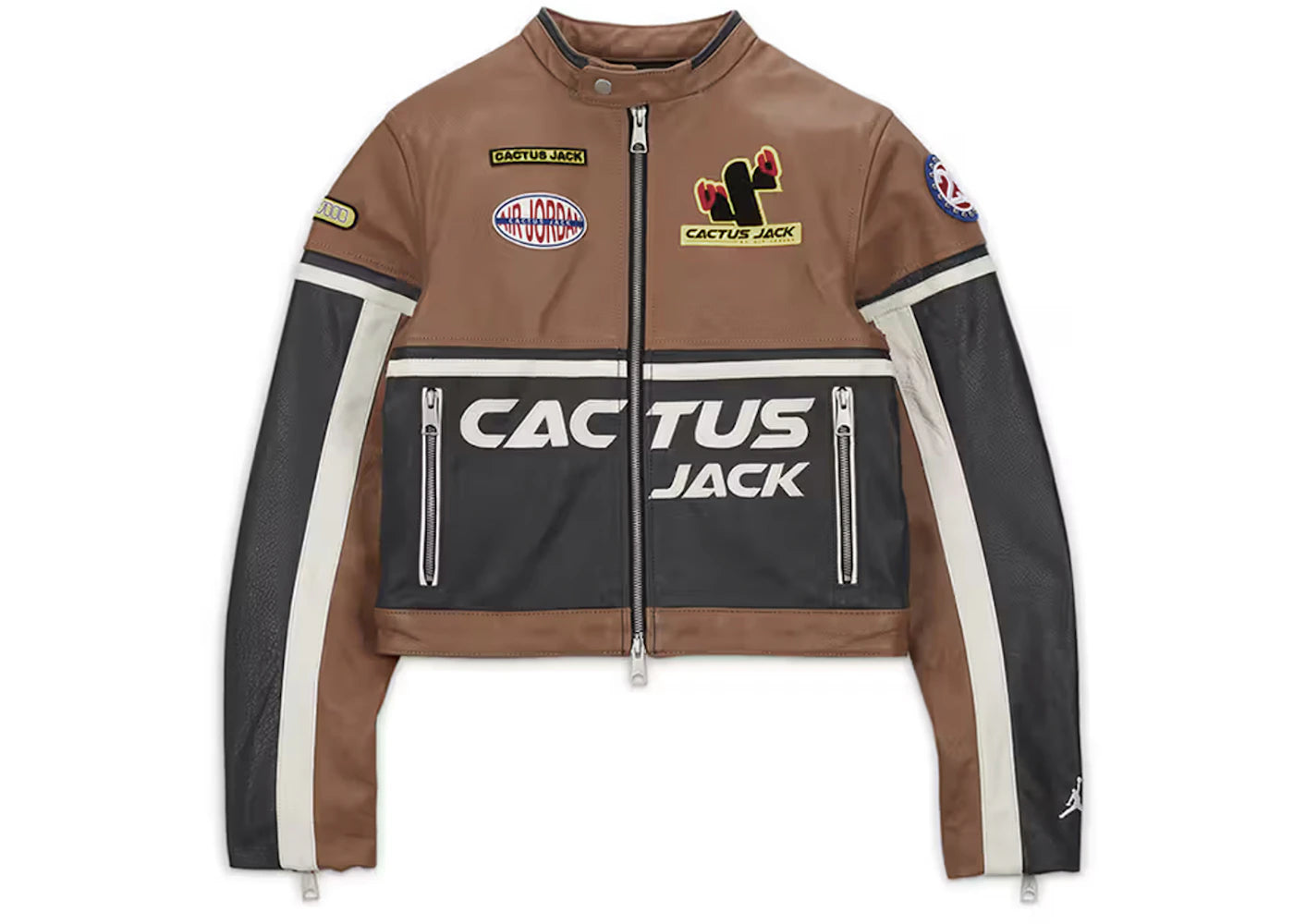 Jordan x Travis Scott Cactus Jack Women's Leather Jacket (Asia Sizing) Archaeo Brown
