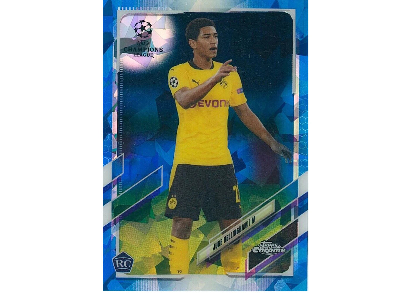 Jude Bellingham 2020 Topps Chrome Champions League Sapphire Rookie SP Photo Variation #68 (Ungraded)