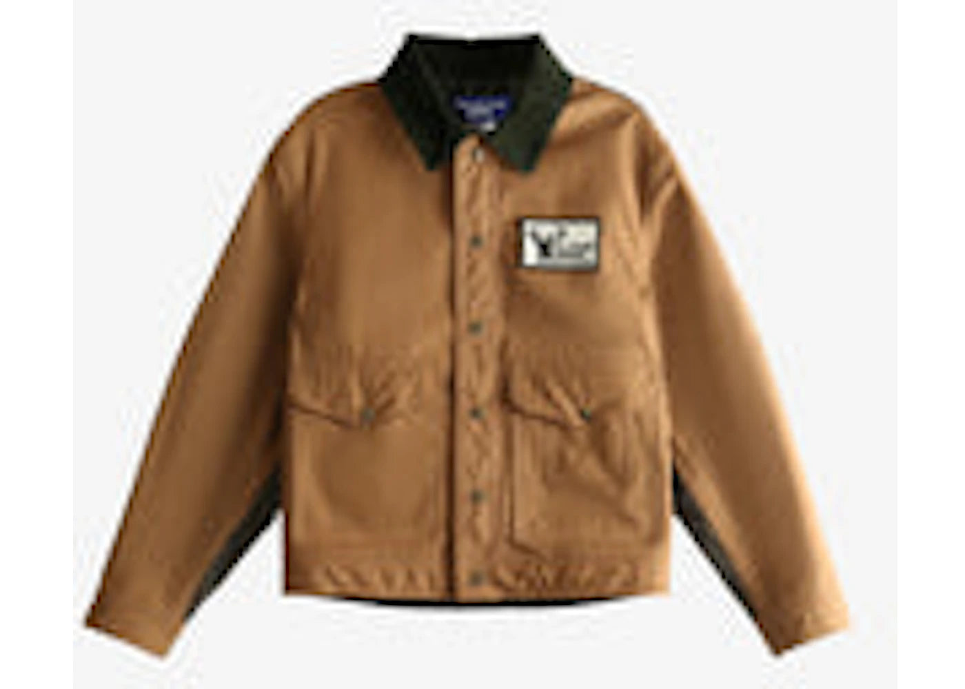 Junya Watanabe Button-Front Work Jacket Beige Navy Green