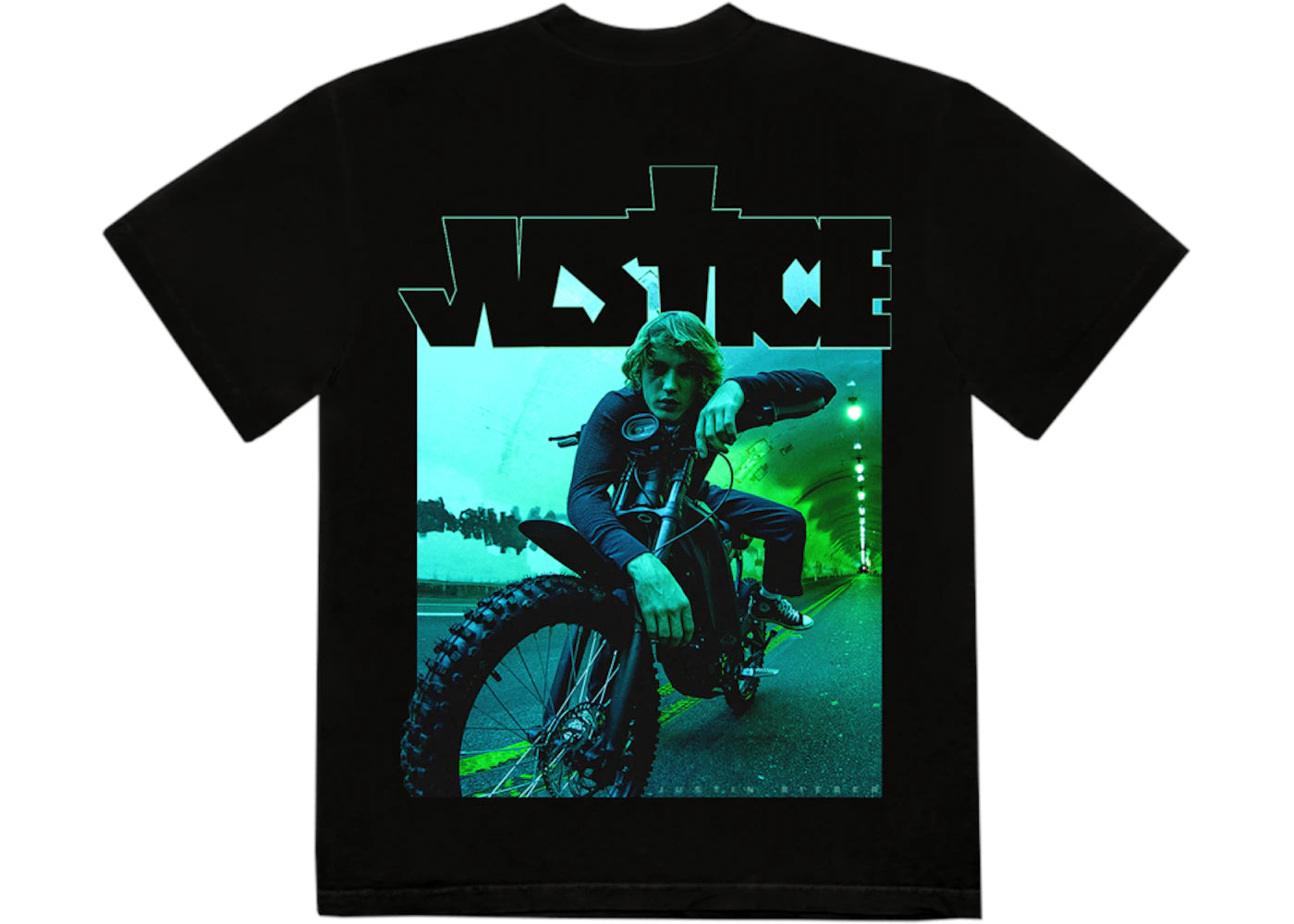 Justin Bieber Dirt Bike Photo T-shirt Black