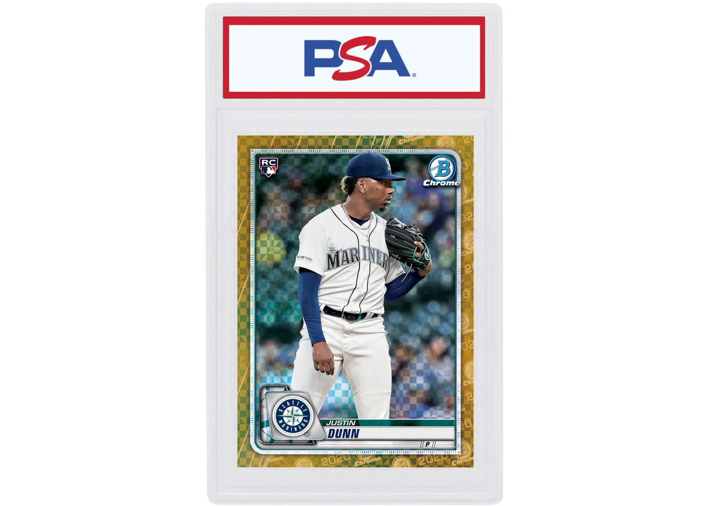 Justin Dunn 2020 Bowman Chrome X Rookie Gold X-Fractor /3 #20 (PSA or BGS Graded)