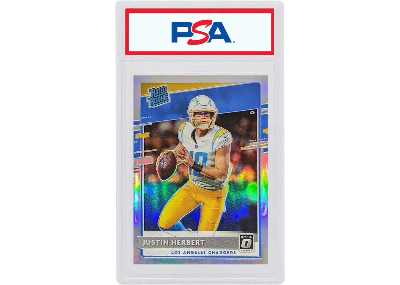 Justin Herbert 2020 Panini Donruss Rookie Optic Rated Rookie Preview Holo #303 (PSA or BGS Graded)