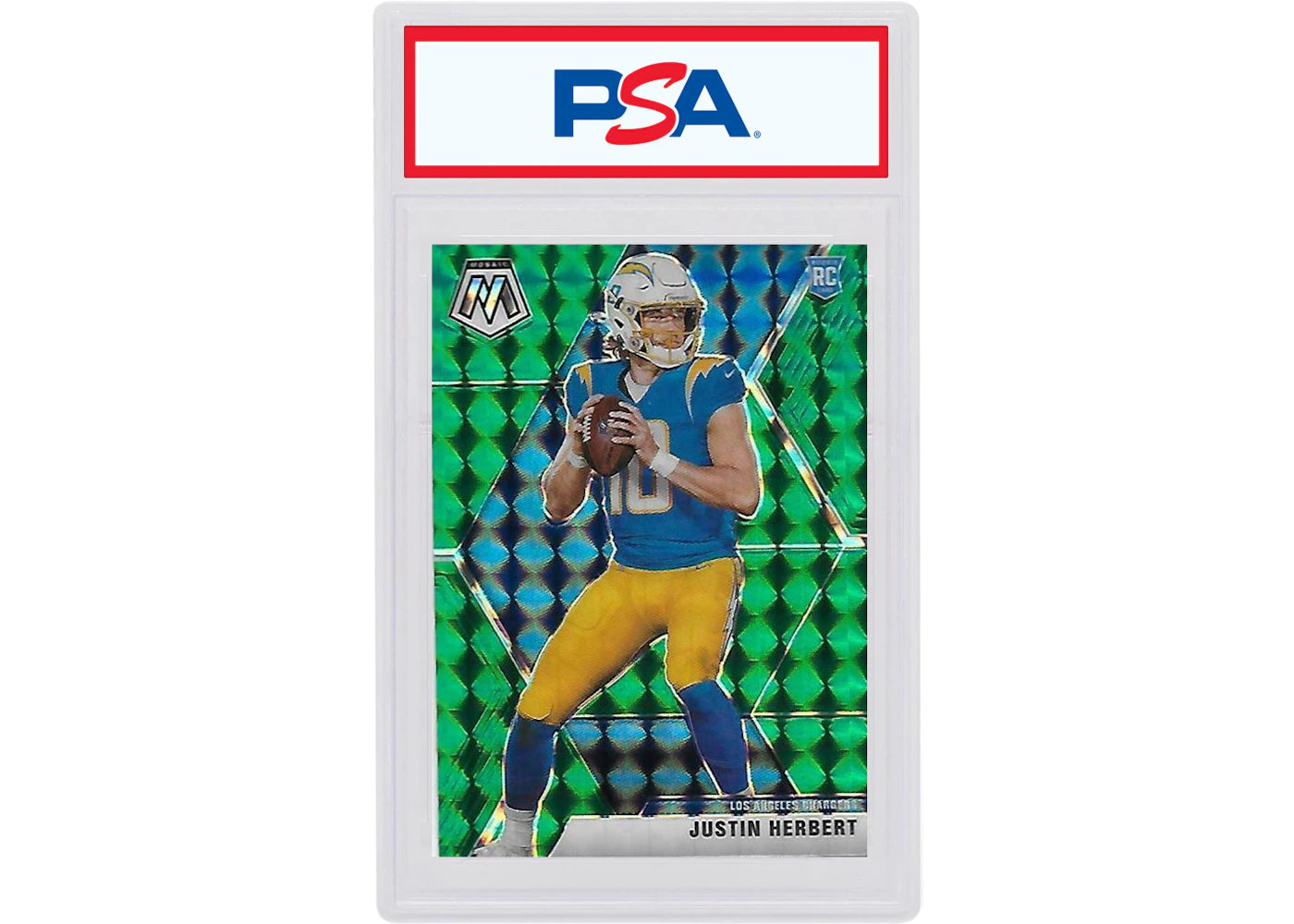 Justin Herbert 2020 Panini Mosaic Rookie Green #204 (PSA or BGS Graded)