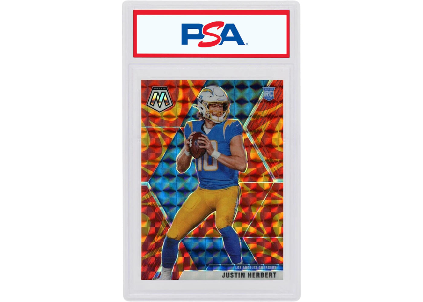 Justin Herbert 2020 Panini Mosaic Rookie Reactive Orange #204 (PSA or BGS Graded)