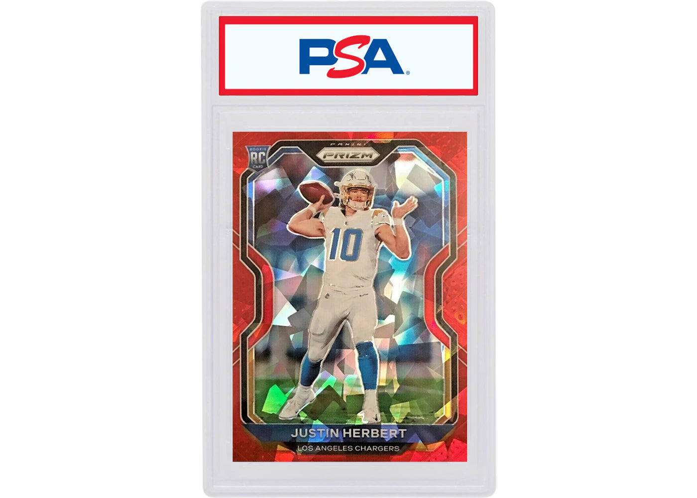 Justin Herbert 2020 Panini Prizm Rookie Red Ice #325 (PSA or BGS Graded)