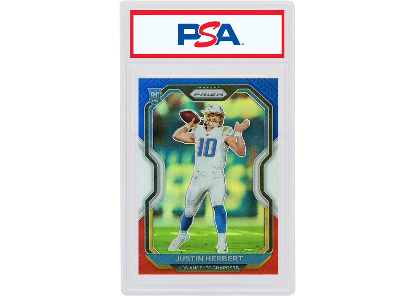 Justin Herbert 2020 Panini Prizm Rookie Red White Blue #325 (PSA or BGS Graded)