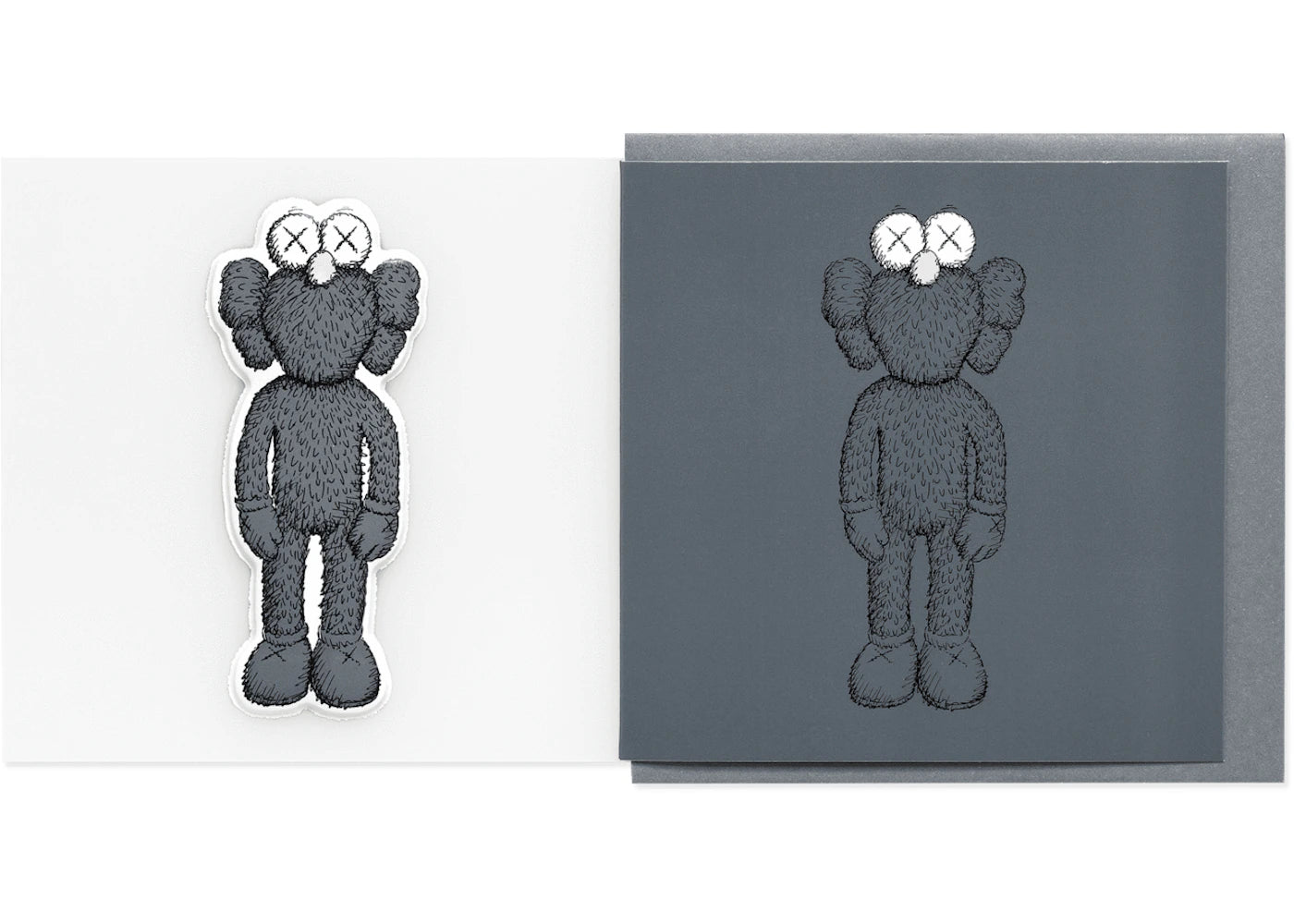 KAWS BFF Greeting Card (With Puffy Sticker) Dark Grey