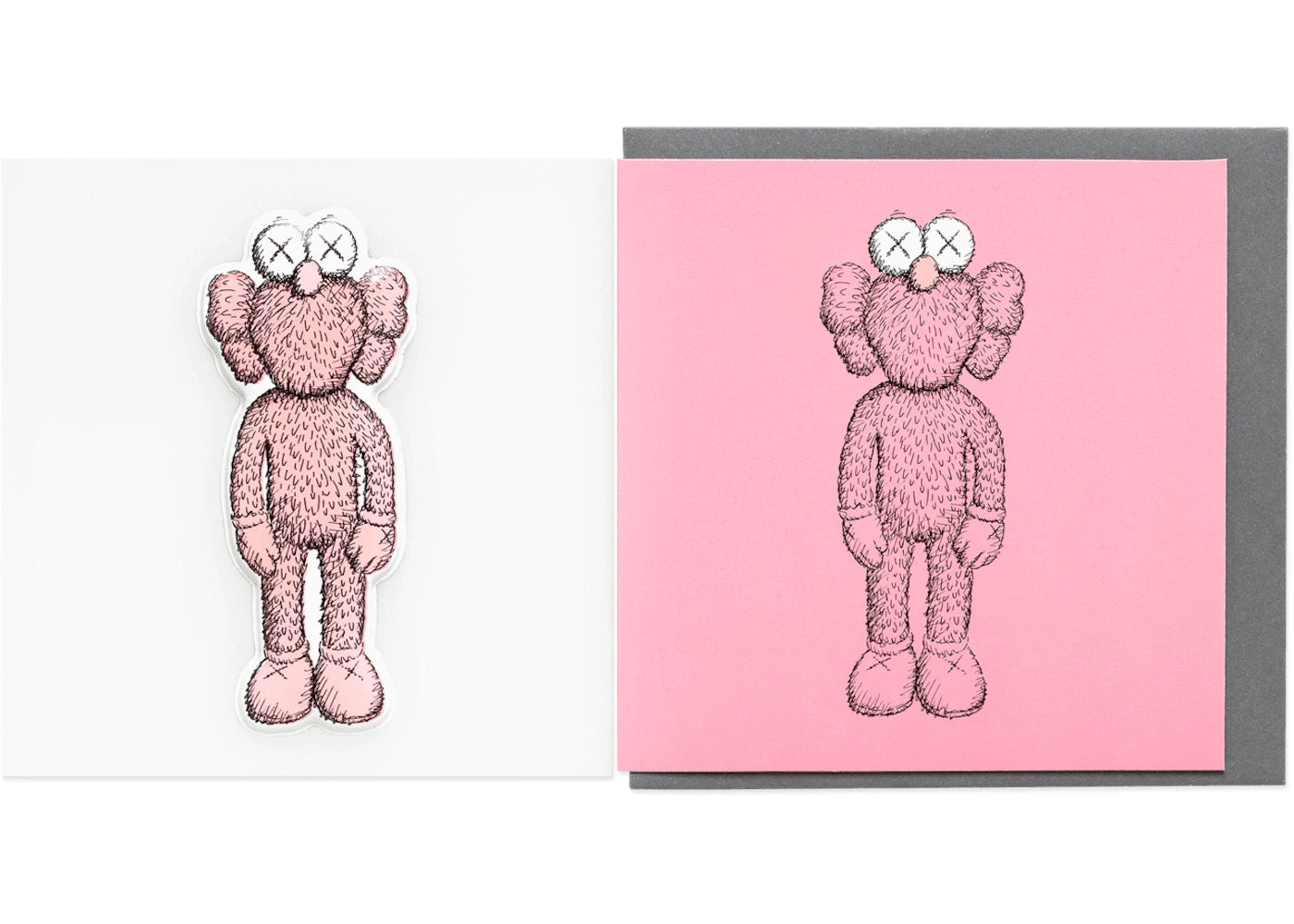 KAWS BFF Greeting Card (With Puffy Sticker) Pink