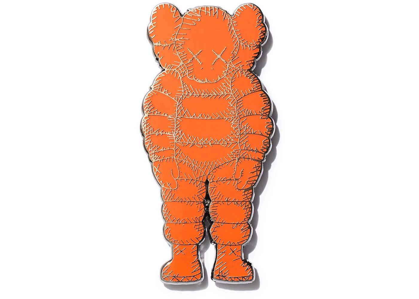 KAWS Brooklyn Museum WHAT PARTY Pin Orange